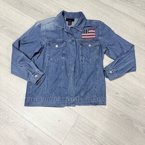American Flag Denim & Co Jean Jacket